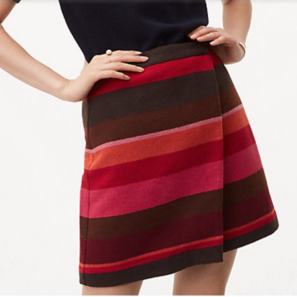 Striped Soft Wrap Skirt